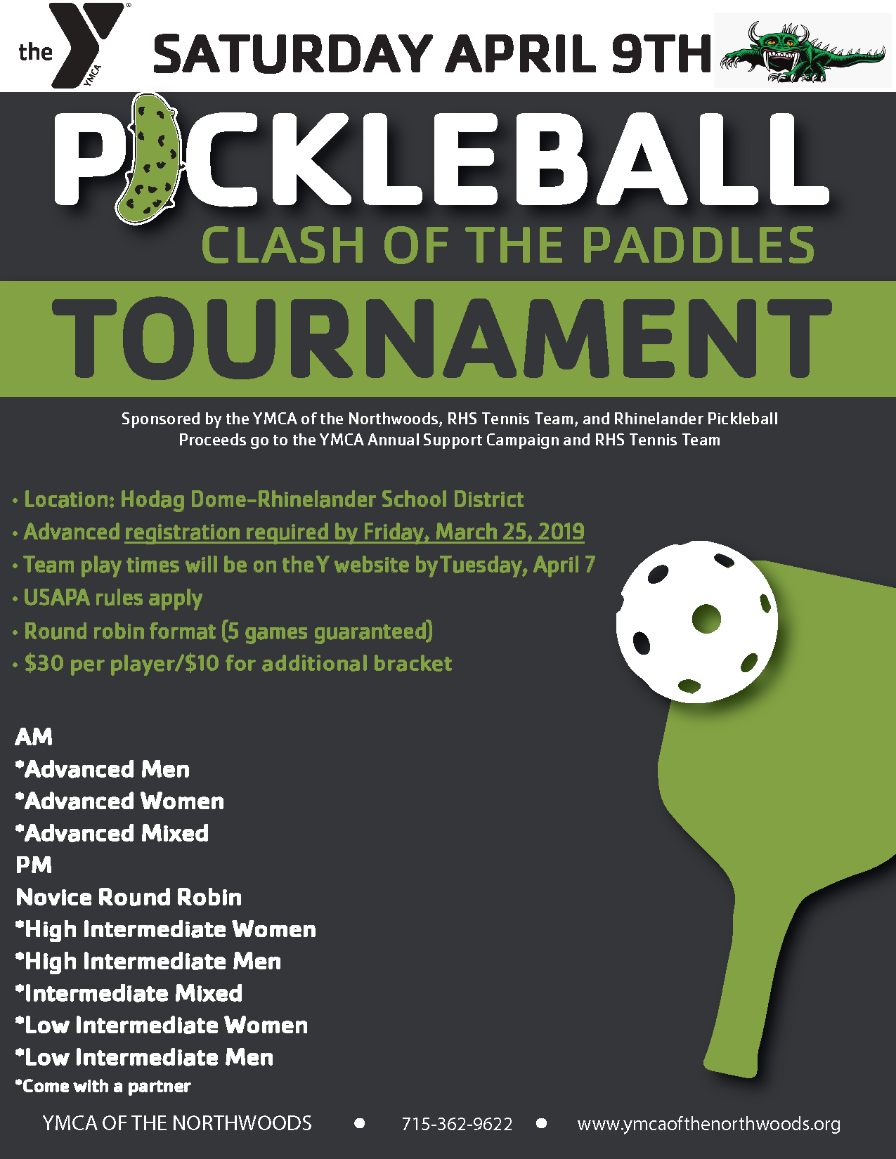 Pickleball Tournament YMCA of the Northwoods